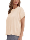 Women's Summer Solid Color Stripe Round Neck T-Shirt