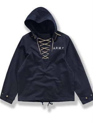 Men's Loose Cotton Solid Color Tie Neck Hoodies