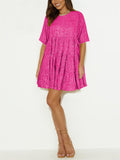 Beautiful Sequins Loose Short Fairy Dress for Women