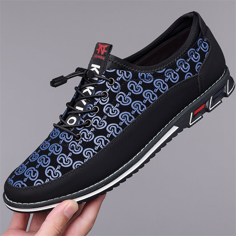 Men's Faux Leather Casual Lace Up Slip-ons Flats Shoes