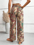 Elastic Waist Boho Ethnic Printed Pants for Ladies