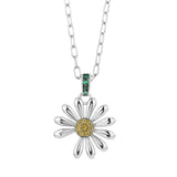 G-Dragon Daisy Necklace – Silver Plated Flower Pendant with Crystals