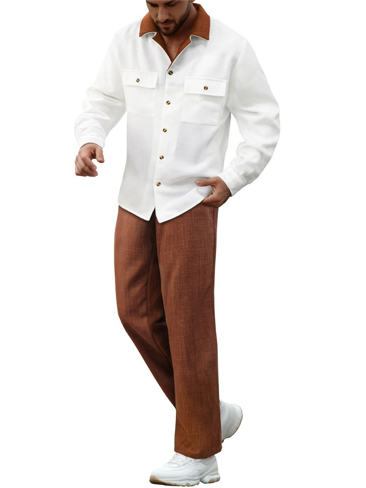 Men's Stylish Cargo Shirts and Casual Pants Matching Set