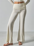 Women's Foldover Waist Balletcore Leggings Flare Yoga Pants
