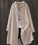 Women's Simple Striped Lapel Long Sleeve Blouses