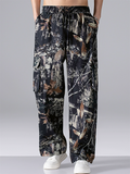 Men's Plus Size Loose Fit Elalstic Waist Forest Camo Cargo Pants
