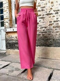 Ladies Stylish New High-rise Solid Casual Pants