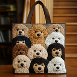‌Cute Poodle Print Quilted Tote Bag for Women