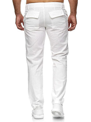 Simple Slim Fit Pure Color Casual Pants for Men