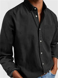 Men's Fashion Long Sleeve Button Up Pocket Shirts