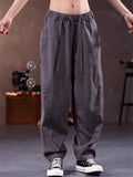 Women's Summer Solid Color Casual Elastic Waist Straight Pants