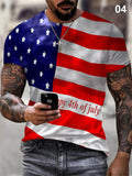 Men's Fashion American Independence Day Printed Slim Fit T-shirt