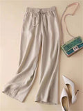 Leisure Linen High-Rise Oversized Pants for Women