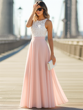 Women's Pretty Lace Chiffon Maxi Dress