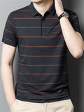 Men's Summer Stripe Lapel Short Sleeve Shirts
