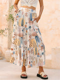 Women's Holiday Style Print Pockets A-Line Beach Skirts
