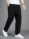 Simple Casual Slim Fit Casual Elastic Waist Cargo Trousers for Men