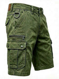 Mens Cotton Blend Multi Pocket Tactical Cargo Work Shorts