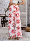 Women's Boho Holiday Style Printed Drawstring Wide Leg Pants