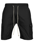 Men's Summer Casual Elastic Waist Patch Pocket Cargo Shorts