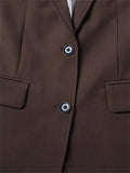 Regular Fit Coffee Blazer Coat for Women