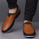 Men's Casual Faux Leather Flats Slip-ons Shoes
