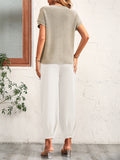 Women's Vacation Short Sleeve Loose Shirt + Summer Pants