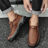 Men's Faux Leather Casual Shoes Slip-On Comfortable Anti-Slip Work Shoes