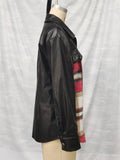 Women's Retro Patchwork Plaid Button Up Lapel Coat