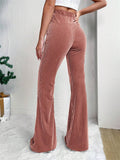 Women's Stylish Elastic Waist Corduroy Flared Pants