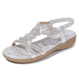 Women's Floral Rhinestone Flat Gorgeous Summer Sandals