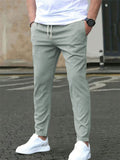 Men's Slim Fit Casual Drawstring Spring Cropped Pants