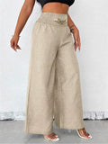 Women's High Waist Chain Decorated Comfy Wide Leg Pants