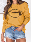 Women's GAME DAY Letter Print Round Neck Long Sleeve Shirts