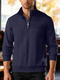 Men's Autumn American Style Twisted Jacquard Zip Up Pullover Sweatshirts