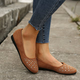 Women's Shiny Faux Rhinestone Round Toe Casual Shoes