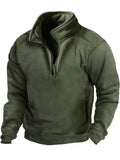 Warm Men's Half Zip Pullover Stand Collar Fleece Sweatshirts