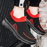 Male's Lightweight Flying Woven Mesh Contrast Color Slip-Ons Sneakers