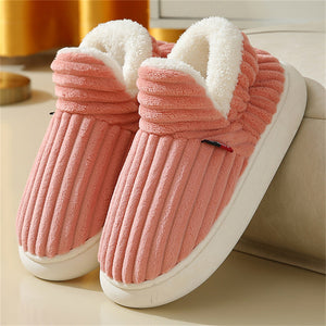 Candy Color Plush Liner Anti-Slip Couple Home Slippers