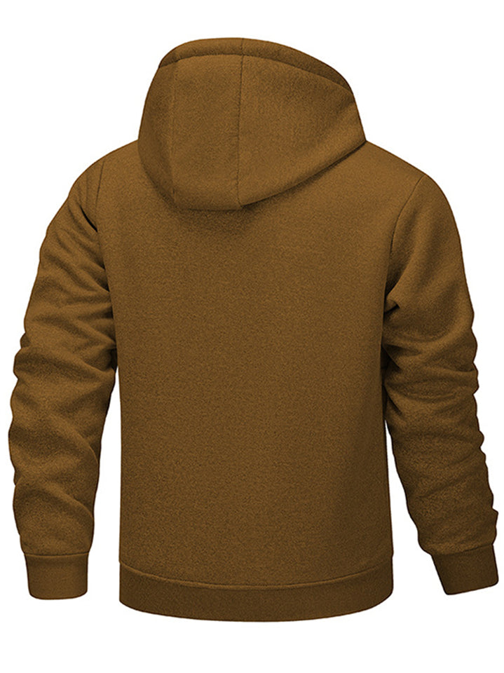 Plus Size Men's Winter Loose Fit Fleece Lined Hoodie Sweatshirts