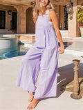Cute Candy Color Breathable Wide Leg Jumpsuit for Women