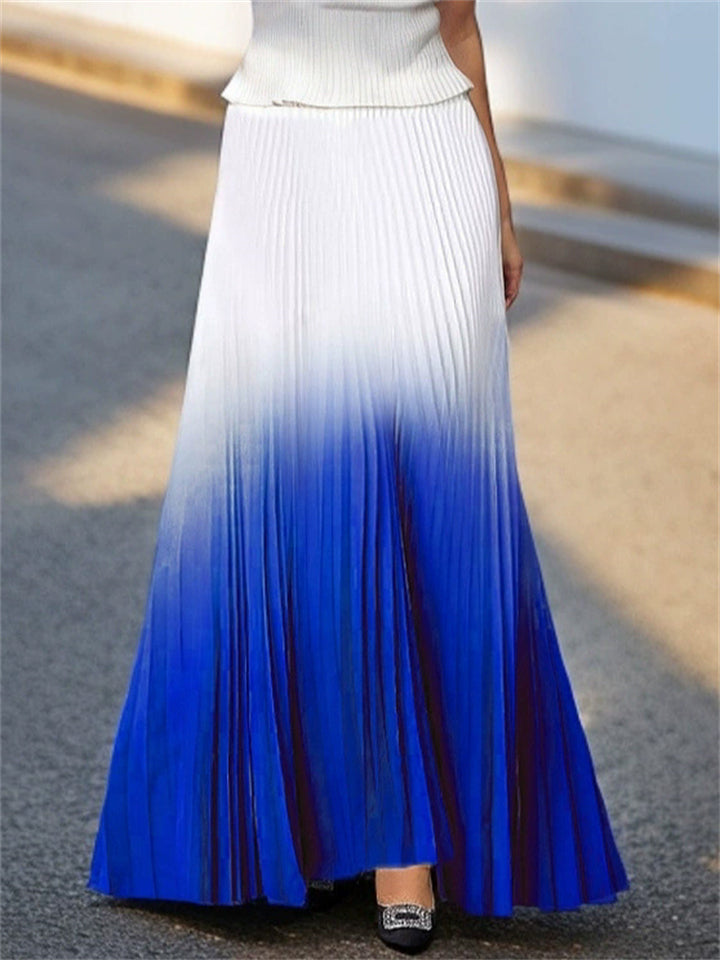 Women's Summer Elegant Gradient Pleated Skirts