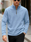 Men's Fleece Half-Zip Long Sleeve Casual Warm Autumn Winter Sweatshirts