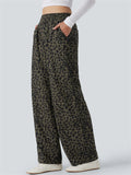 Women's Autumn Street High Waist Leopard Printed Corduroy Pants