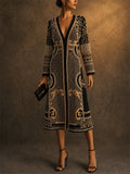 Womens Stylish Gold Beaded Long Sleeve V Neck Outerwear