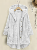 Women's Winter Chic Raglan Sleeves Hooded Fuzzy Coats