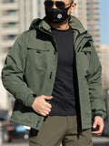 Men's Autumn 2-in-1 Sporty Pockets Hooded Outdoor Jackets with Lining