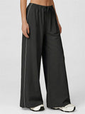 Women's Comfy Wide Leg Drawstring Palazzo Pants Loose Fit Trousers