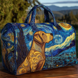 Starry Night Dog Pattern Weekender Duffle Bag for Women