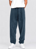 Mens Distressed Loose Fit Drawstring Pants Casual Sweatpants